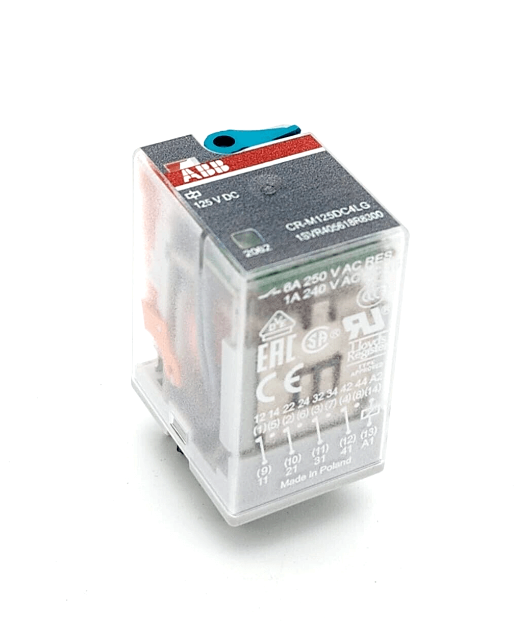 ABB 1SVR405618R8300 CR-M125DC4LG, Interface Relais, A1-A2=125VDC with LED and gold contacts, plug-in module