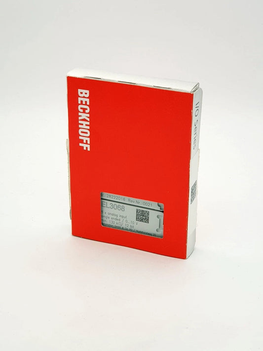 Beckhoff EL3068 EtherCAT-Klemme 8-Kanal-Analog-Eingang | sealed, new in original packaging with printed label visible.