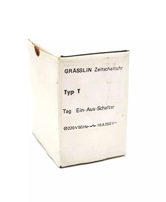 Grässlin Zeitschaltuhr Typ T Tag Ein-Aus-Schalter 220V 50Hz 10A 250V in original packaging