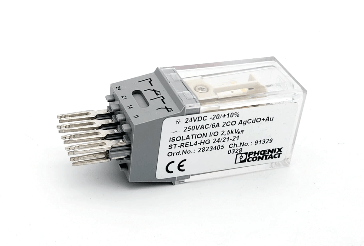 Phoenix Contact 2823405 Relaisstecker, ST-REL4-HG 24/21-21 shown in original packaging.