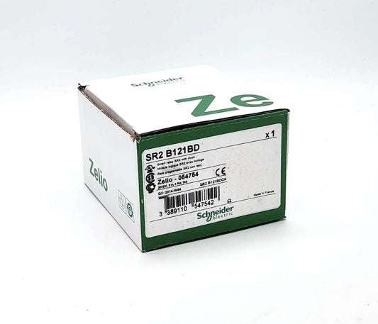 Schneider Electric SR2B121BD SPS-Steuerrelais Zelio SR2 B121BD 12 E/A 24 VDC original packaging, compact with LCD display.