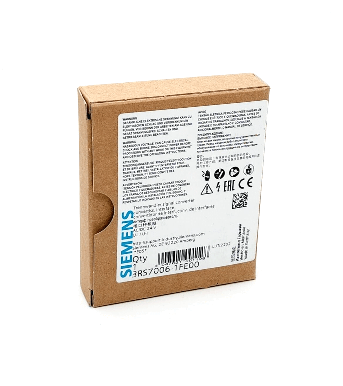 Siemens 3RS7006-1FE00 Trennwandler AC/DC 24 V, 3-Wege-Trennung Eingang: 0-60 mV in original packaging