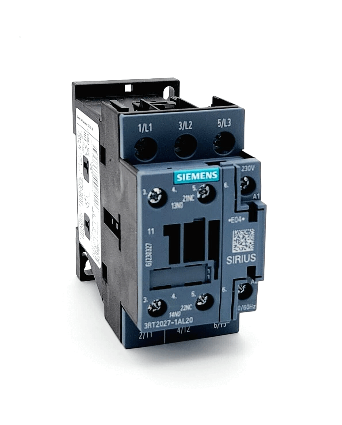 Siemens 3RT2027-1AL20 Leistungsschütz AC-3e/AC-3, 32 A, 15 kW / 400 V, 3-polig, front view