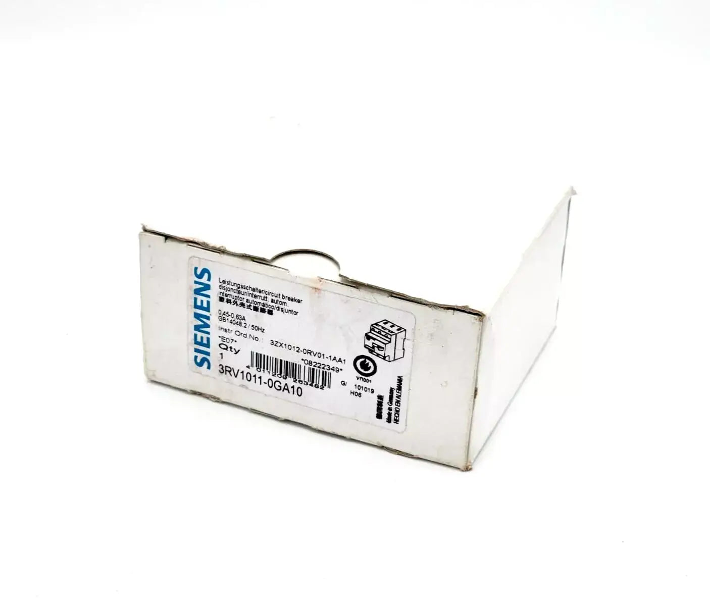 Siemens 3RV1011-0GA10 Leistungsschalter Baugröße S00 für den Motorschutz originalverpackt in Box, Artikelnummer 3RV1011-0GA10