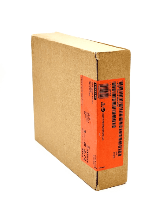 Siemens 6ES7550-1AA00-0AB0 SIMATIC S7-1500 Zählerbaugruppe | sealed, new in original packaging, side view of boxed product