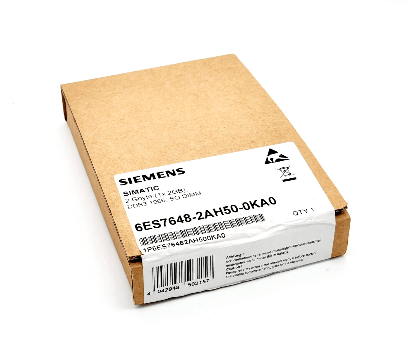 Sealed box of Siemens 6ES7648-2AH50-OKA0 SIMATIC PC Speichererweiterung 2Gbyte DDR2 RAM module for IPCs.