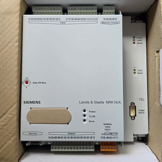 Siemens Landis & Staefa NRK16/A ist ein frei konfigurierbares Regel- und Steuermodul für Heizungs-, Lüftungs- und Klimaanlagen.