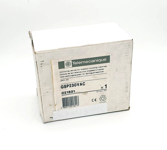 Telemecanique 021821 GSP/SerienB Überwachungsbaustein GSP230VAC in original packaging, 230V AC monitoring relay module.