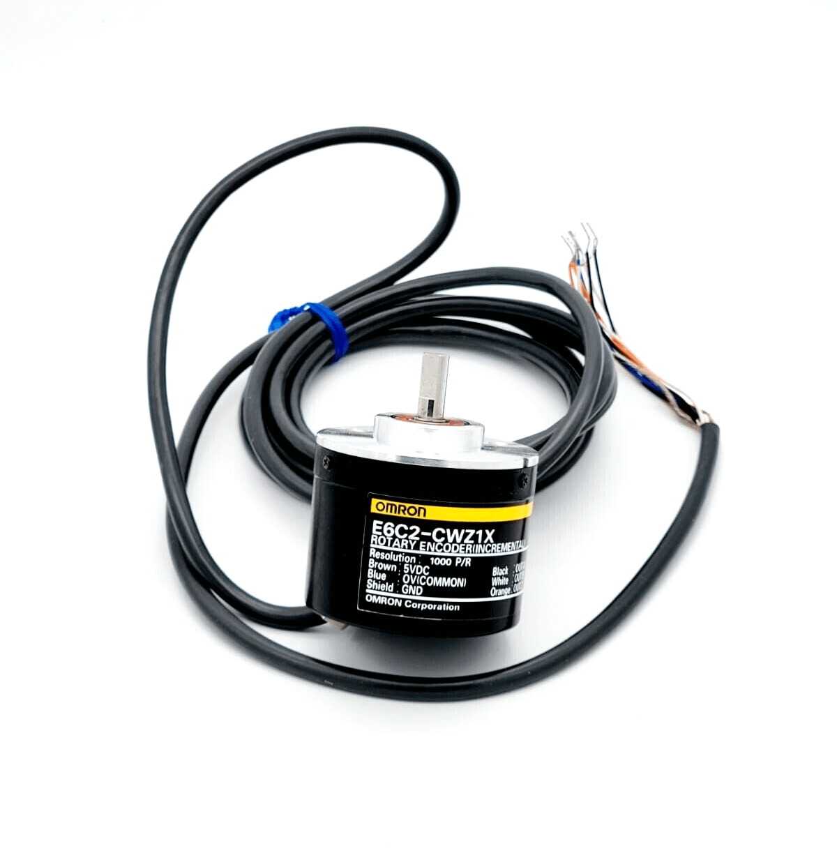 Omron E6C2-CWZ1X Incremental Encoder, 1000P/R, 50mm diameter, 6mm shaft, cable connection, RS-422 line driver output