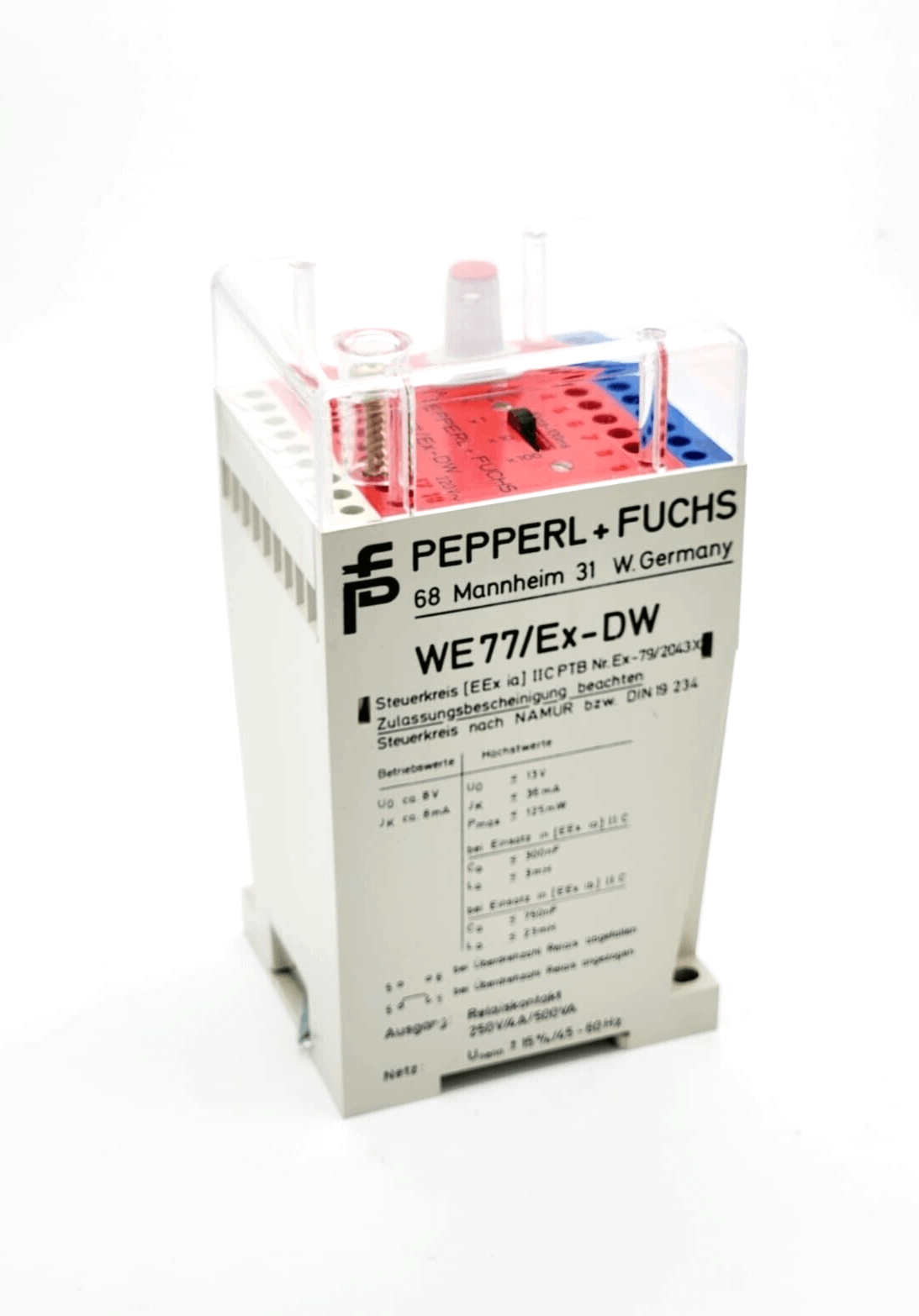 Pepperl+Fuchs WE77/Ex-DW Schaltverstärker Steuerkreis EX-79/2043 X with relay contact output, 250V 4A 500 VA