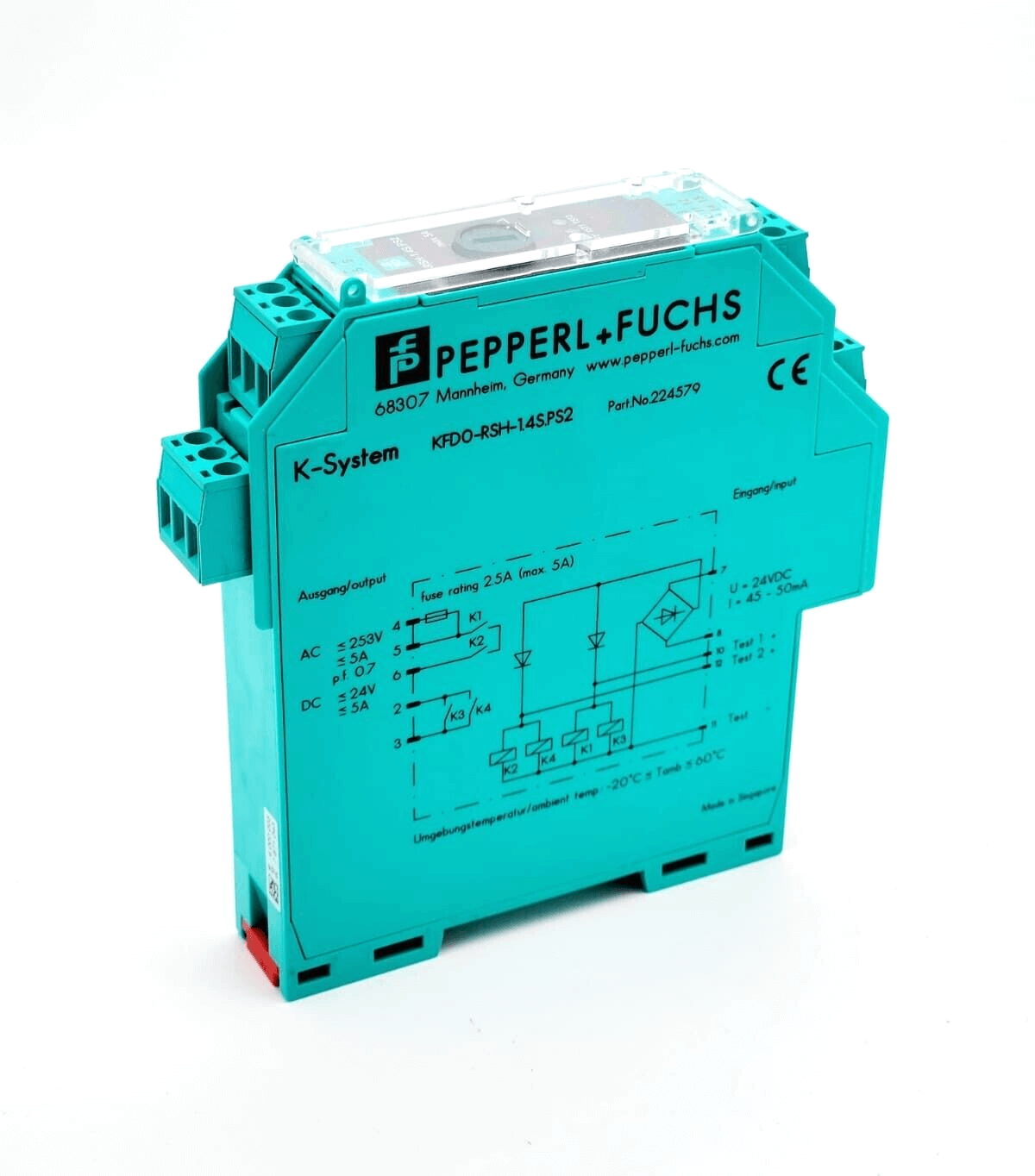 Pepperl+Fuchs 224579 KFD0-RSH-1.4S.PS2 Relaisbaustein for signal isolation and switch amplification.