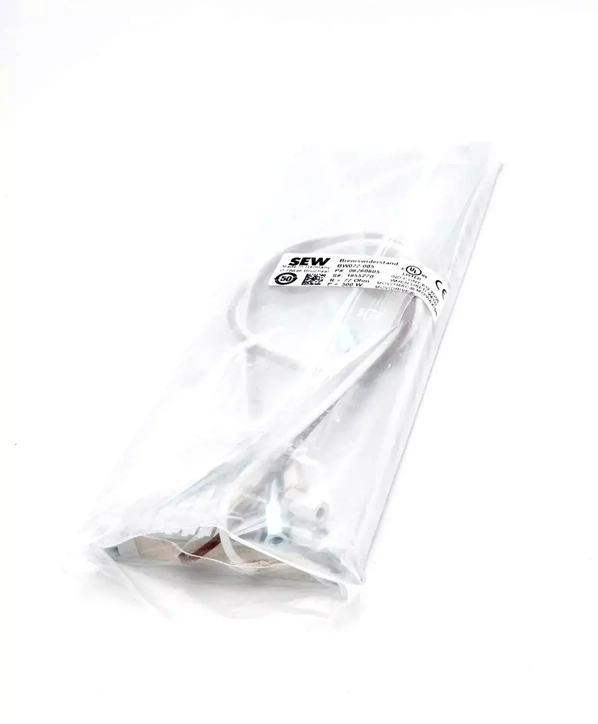 SEW Eurodrive 1955270 BW072-005 brake resistor in packaging, UL LISTED, CE certified, 72 Ohm, 500W, for MOVITRAC and MOVIAXIS series