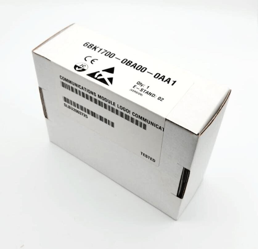 Box of Siemens 6BK1700-0BA00-0AA1 communications module LOGO! EIB interface for automation systems.