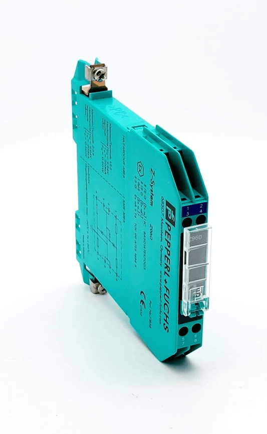 Pepperl+Fuchs 071858 Z960 Zenerbarriere 71858 in original packaging, new condition, series Z960, blue color, close-up view