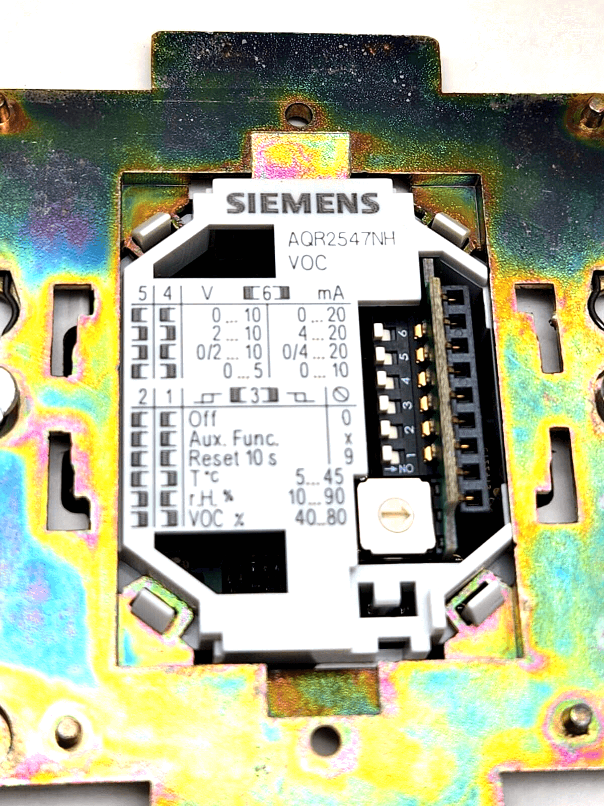 Siemens AQR2547NH, Basismodul mit integrierter VOC-Messung, S55720-S149, electrical connections, measurement range 0-100% VOC.