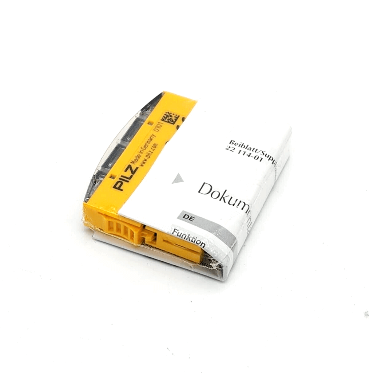 Pilz 312210 PSSu E F 4DO 0,5 Elektronikmodul | sealed in original packaging, shown from the side angle with visible label.
