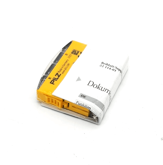 Pilz 312210 PSSu E F 4DO 0,5 Elektronikmodul | sealed in original packaging, shown from the side angle with visible label.