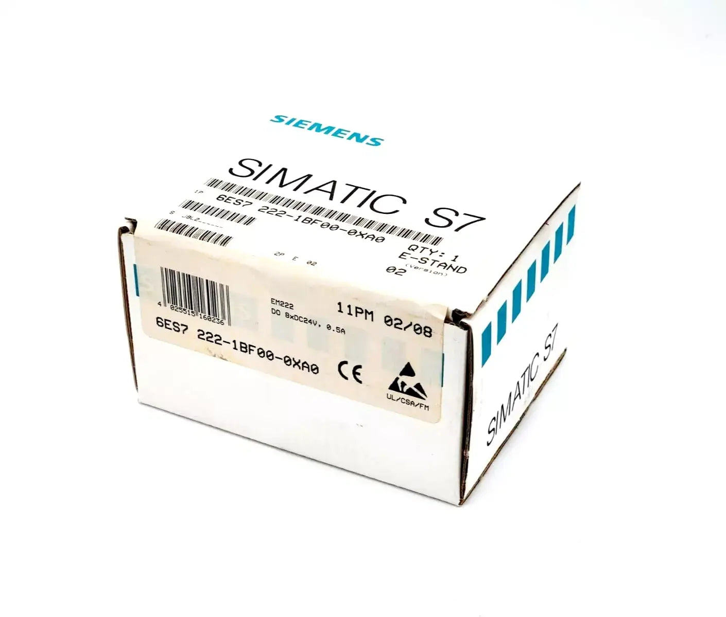Siemens 6ES7222-1BF00-0XA0 SIMATIC S7-200 Digitalausgabe EM 222 sealed box with product label visible.