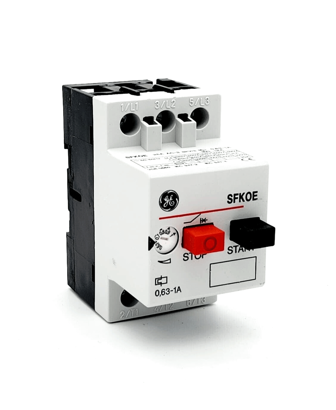 GE 120005 SFK0E, Motorschutzschalter, 0.63-1A motor protection switch, white casing, adjustable currents, 3-pole, new packaging