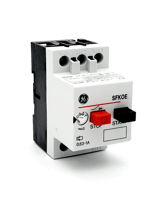 GE 120005 SFK0E, Motorschutzschalter, 0.63-1A motor protection switch, white casing, adjustable currents, 3-pole, new packaging