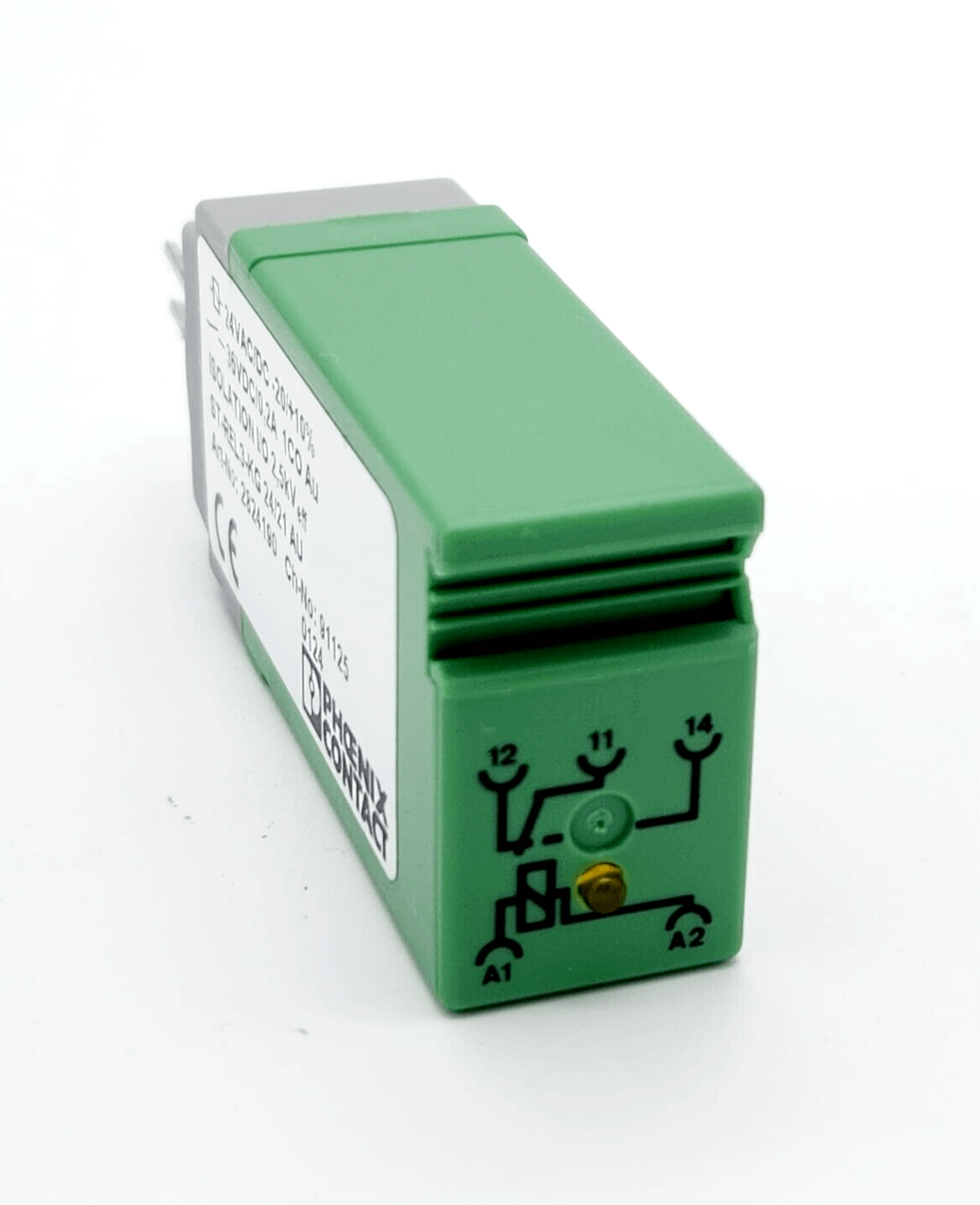 Phoenix Contact 2824190 Relaisstecker ST-REL3-KG with relay, 24V AC/DC, plug-in module for base terminal blocks, green casing