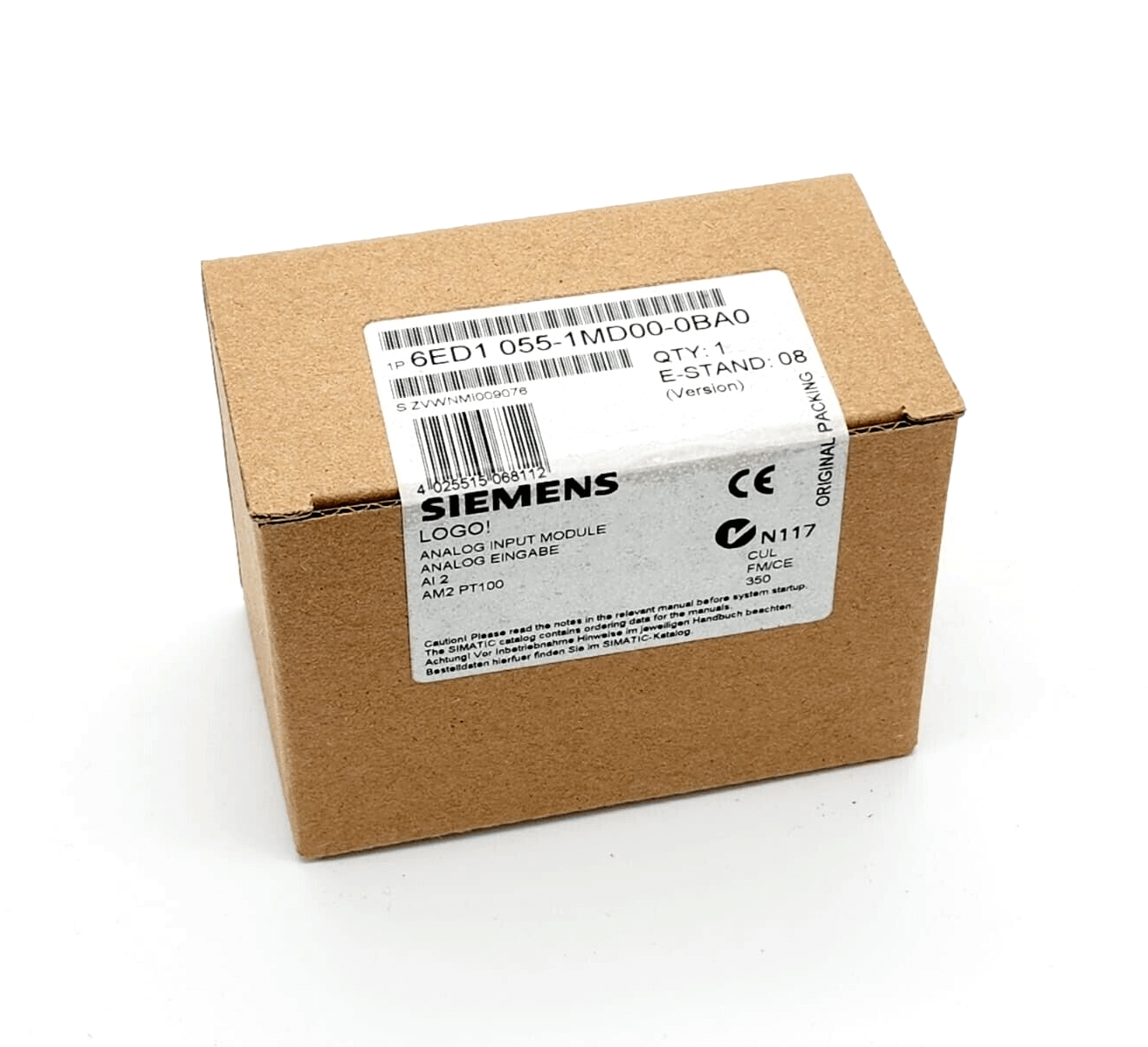 Siemens 6ED1055-1MD00-0BA0 LOGO! AM2 PT100 Erweiterungsmodul sealed box, new and unopened packaging