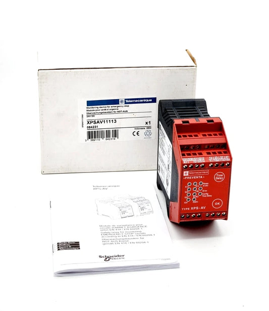 Telemecanique XPSAV11113 Überwachungsbaustein 084231, Sicherheitsmodul, neu und originalverpackt mit Anleitung und Verpackung zur Ansicht.