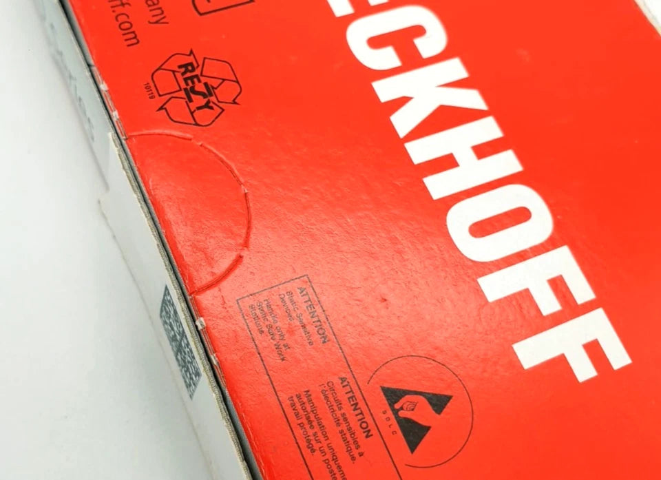 Beckhoff ES2008 EtherCAT-Klemme 8-Kanal-Digital-Ausgang 24 V DC | sealed, new and unopened, packaging image.