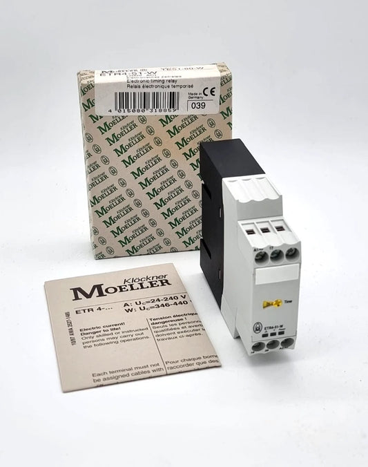 Moeller / Eaton ETR4-51-W Elektronisches Zeitrelais 400V AC, neu und originalverpackt, mit Bedienungsanleitung und Verpackung