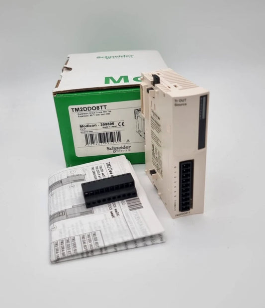 Schneider Electric TM2DDO8TT Diskretes Ausgangsmodul Modicon M238 mit Verpackung und Handbuch, 24 V DC, 8 Transistorausgänge