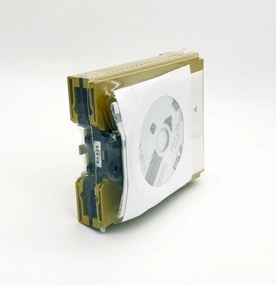 Pilz 773732 PNOZ mc3p Profibus 2 Kommunikationsmodul | sealed, new in original packaging, shown with product manual and CD inside.