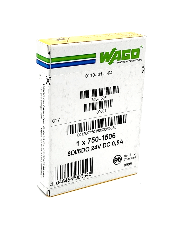 Wago 750-1506 DC 24V 0.5A 8-Channel Digital Input/Output Module Packaging
