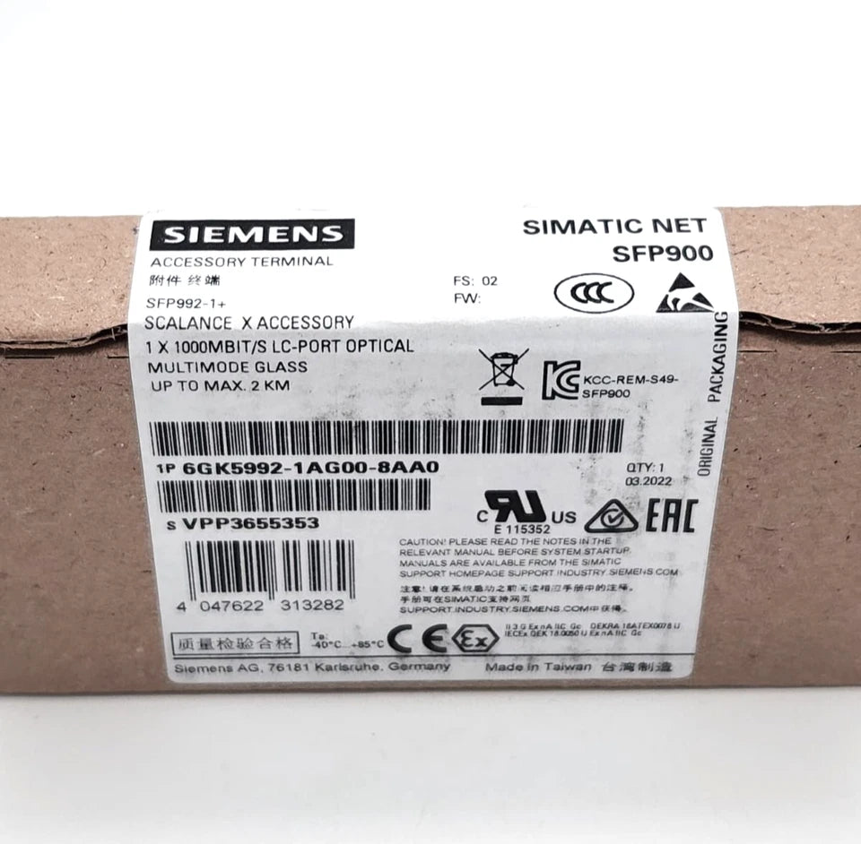 Siemens 6GK5992-1AG00-8AA0 SCALANCE X Stecktransceiver SFP992-1+ sealed original packaging