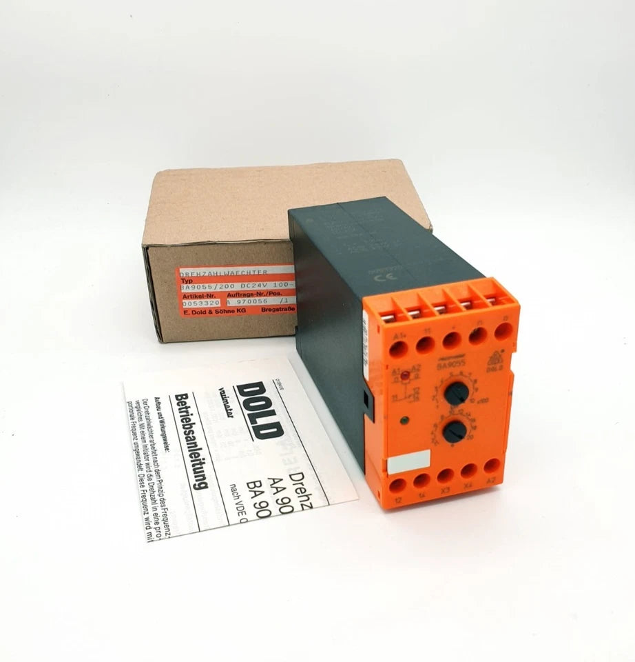 E. Dold & Söhne 0053320 BA9055/200 Drehzahlwächter DC24V 100-1000IPM 1-20s 53320 with packaging and manual
