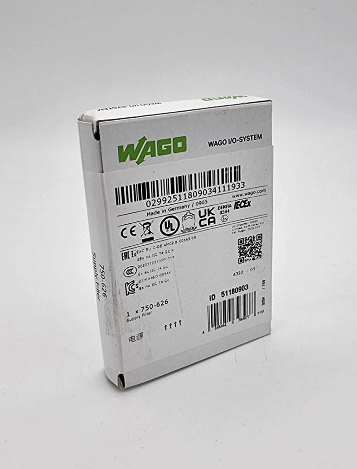 Wago 750-626 Netzteilfilter DC 24 V | sealed originalverpackte Box mit Etiketten und Barcode