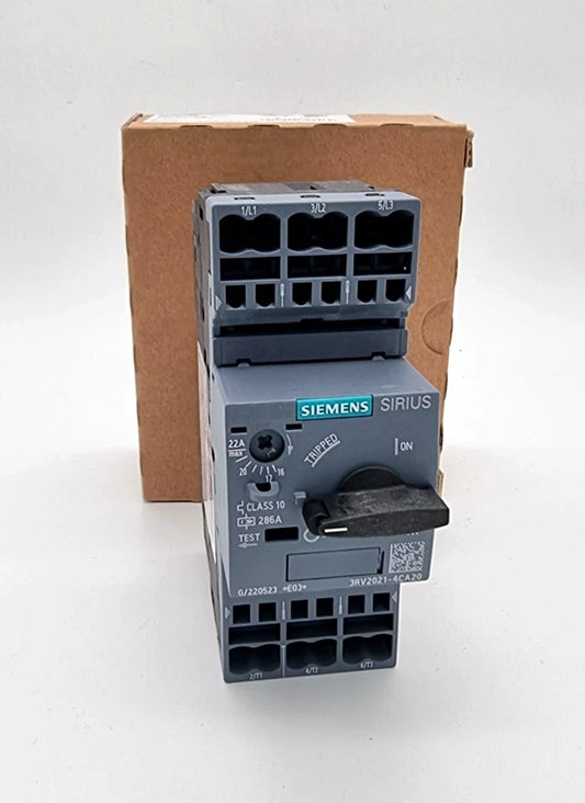 Siemens 3RV2021-4CA20 Leistungsschalter 22A für Motorschutz, originalverpackt, SIRIUS Serie