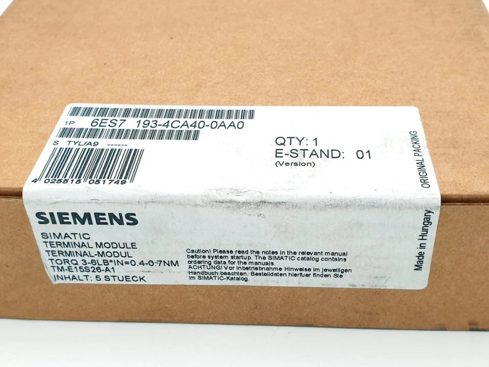 Siemens 6ES7193-4CA40-0AA0 SIMATIC DP5 Universal-Terminalmodule 5 Stück | sealed, new, original packaging