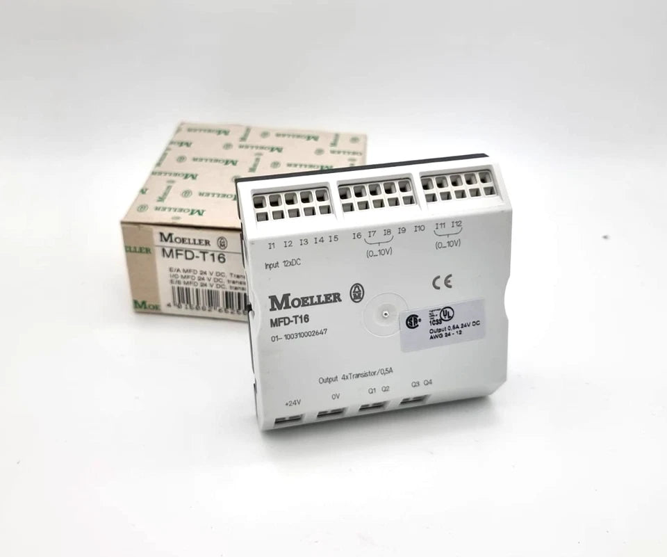 Moeller / Eaton MFD-T16 Transistor 24V DC E/A MFD new in box with technical specifications on display