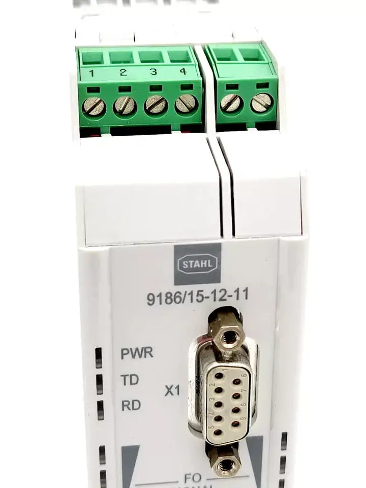 STAHL 160624 LWL-Feldbus 9186/15-12-11 with RS 485 electrical interface and Ex opis optical port.
