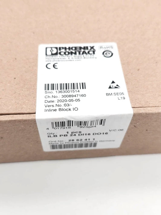 Phoenix Contact 2862411 I/O-Modul ILB PB 24 DI16 DO16 | sealed packaging with label details visible.