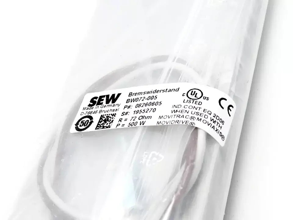 SEW Eurodrive 1955270 BW072-005 Bremswiderstand with 72 Ohm, 500W, UL and CE-certified, compatible with MOVITRAC® and MOVIAXIS®.