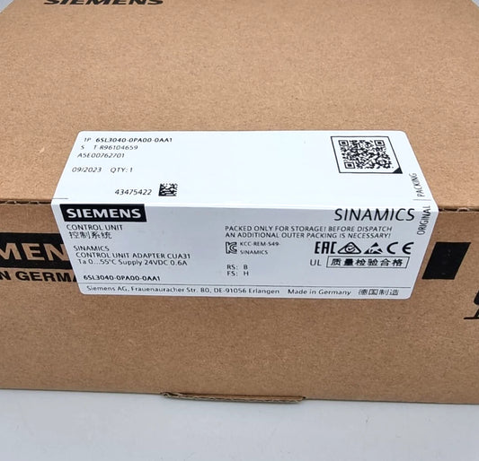 Siemens 6SL3040-0PA00-0AA1 CONTROL UNIT ADAPTER CUA31 | sealed packaging on box label