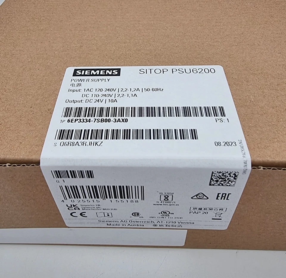 Siemens 6EP3334-7SB00-3AX0 SITOP PSU6200 24 V/10 A Stromversorgung | sealed packaging