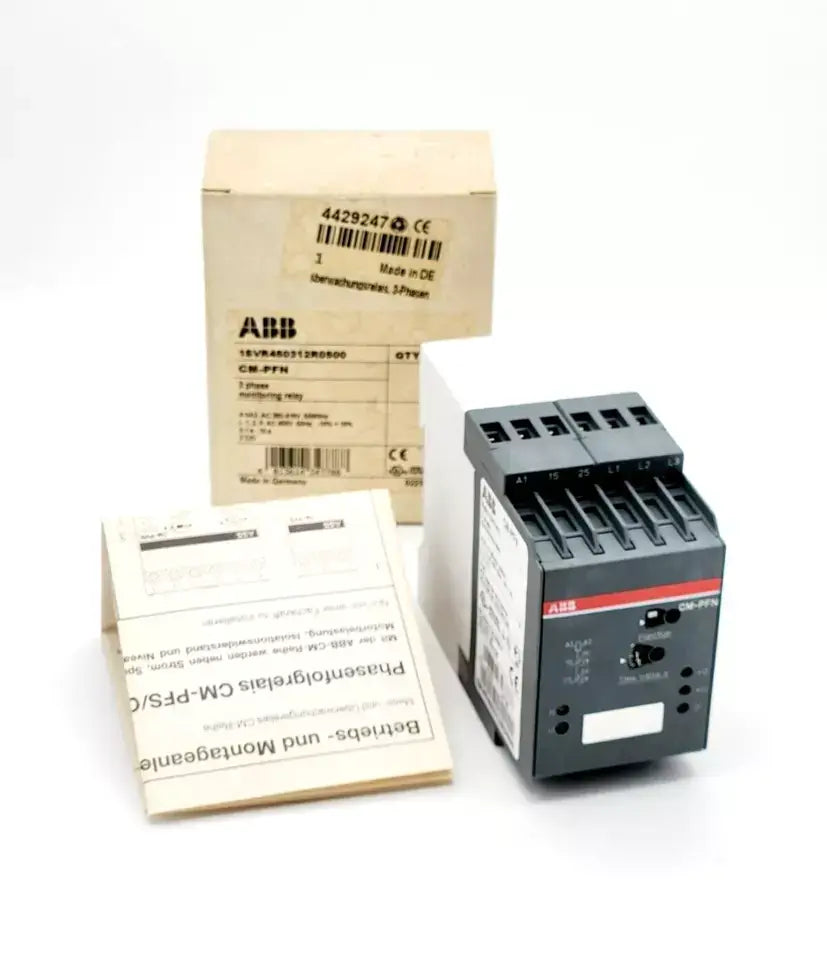 ABB 1SVR450312R0500 CM-PFN 3 Phasen-Überwachungsrelais new in box with manual. Advanced 3-phase monitoring device.