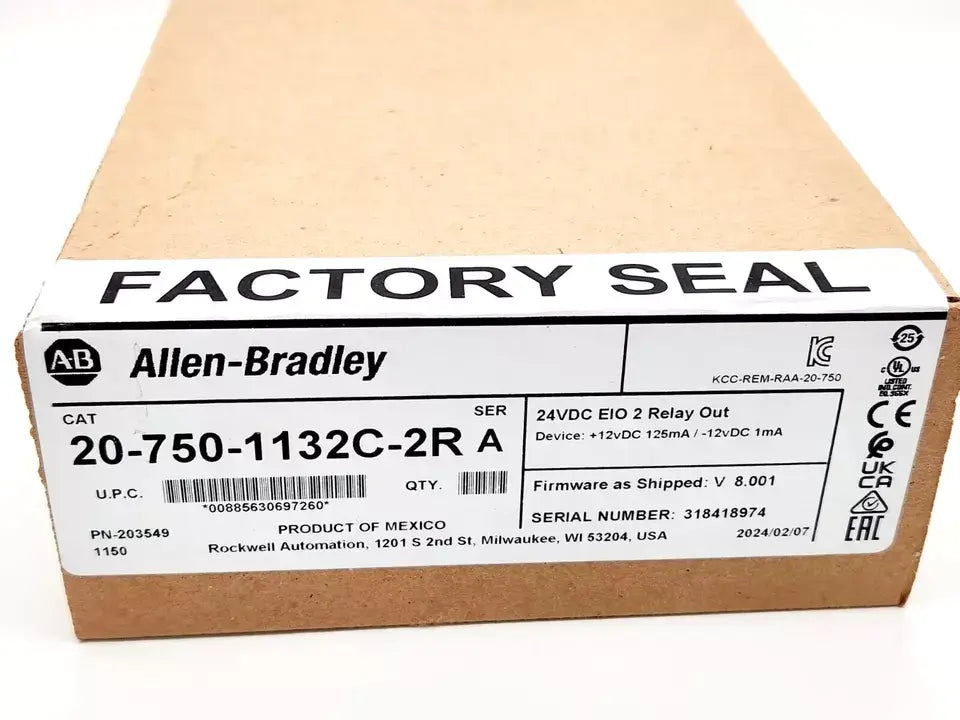 Allen-Bradley 20-750-1132C-2R PowerFlex 750 Series 24V DC EIO kit in factory-sealed packaging.