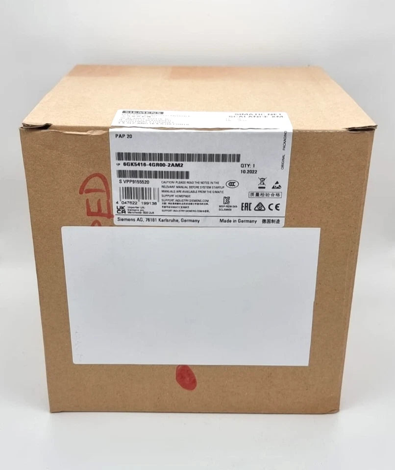Siemens 6GK5416-4GR00-2AM2 SCALANCE XM416-4C Managed Industrial Ethernet Switch in original packaging.