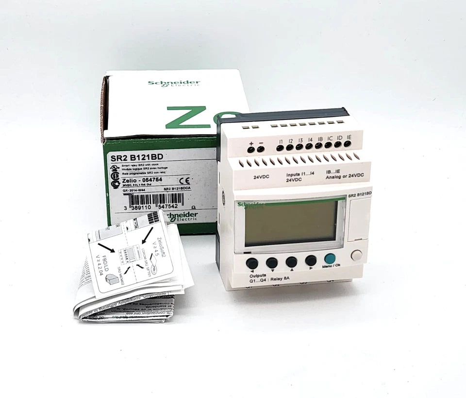 Schneider Electric SR2B121BD SPS-Steuerrelais Zelio SR2 B121BD 12 E/A 24 VDC with packaging and manual