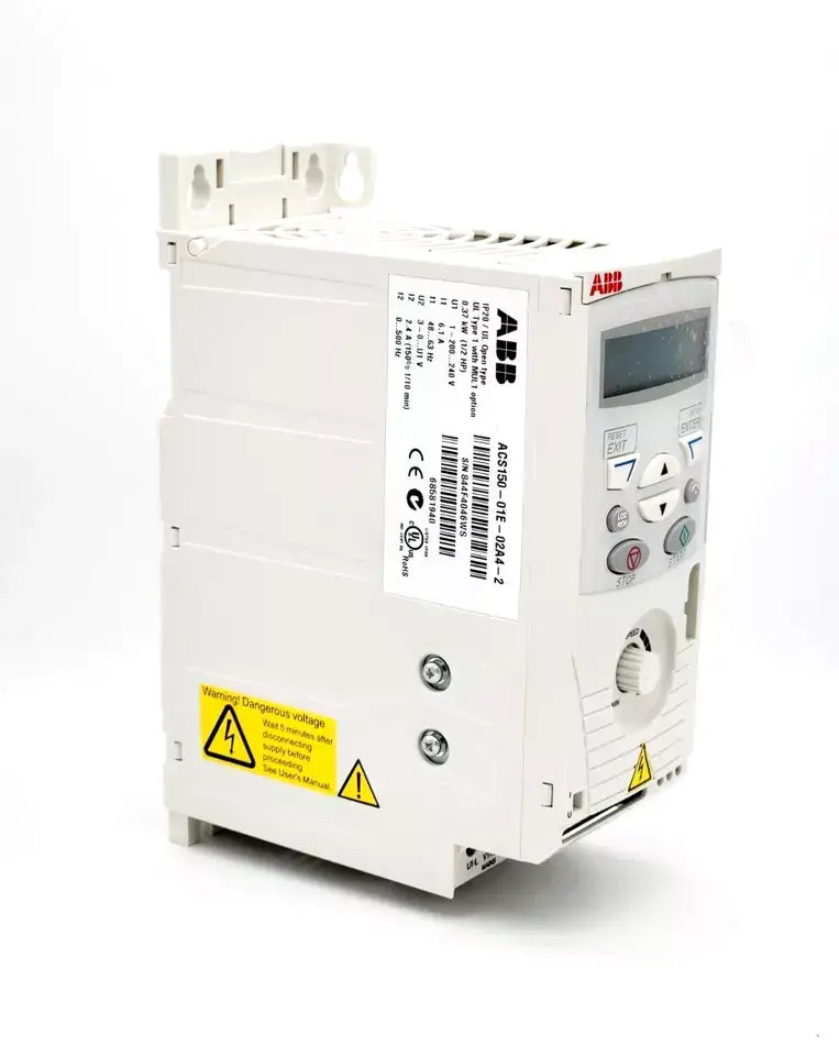 ABB ACS150-01E-02A4-2 Frequenzumrichter 0,37 kW 240 VAC / 2,4 A 500Hz front view