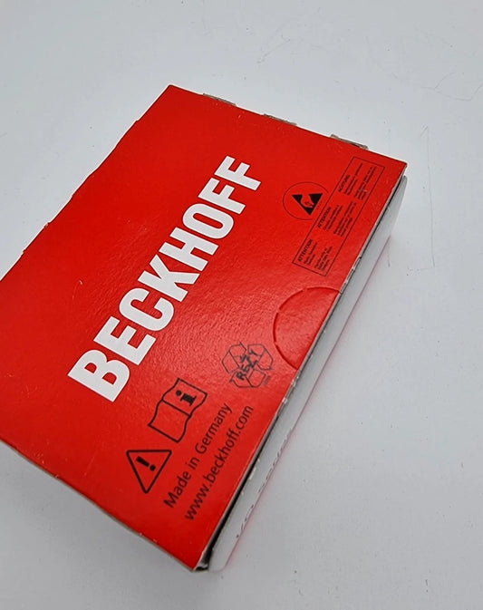 Red box of Beckhoff EL7411 EtherCAT-Klemme 1-Kanal-Motion-Interface BLDC-Motor | sealed, made in Germany, original packaging.