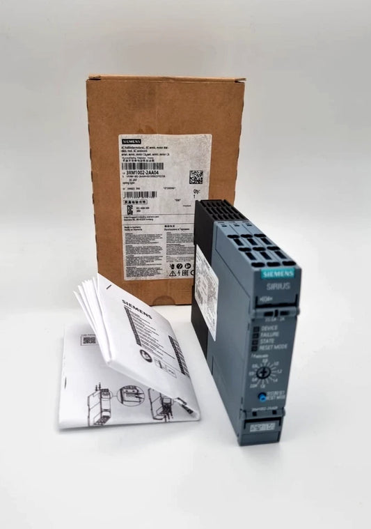 Siemens 3RM1002-2AA04 Direktstarter 0,4-2,0A 24V PUSH-IN product with packaging and manual, SIRIUS 3RM1 series, new condition.